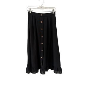 SHEIN Black Midi Skirt Size Small Cottagecore Victorian